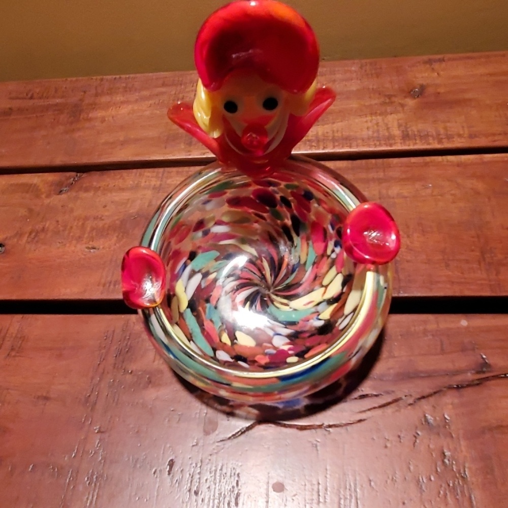 Murano glass clown bowl